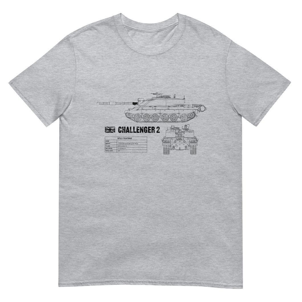 Challenger 2 Tank Blueprint Short-Sleeve Unisex T-Shirt