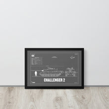 Load image into Gallery viewer, Challenger 2 Blueprint Framed Poster 12" x 18"