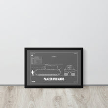 Load image into Gallery viewer, Panzer VIII Maus Blueprint Framed Poster 12" x 18"