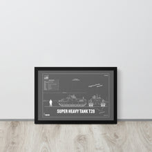 Load image into Gallery viewer, Super Heavy Tank T28 Blueprint Framed Poster 12" x 18"