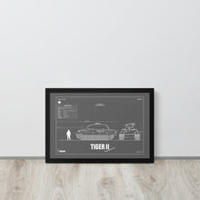 Load image into Gallery viewer, Tiger II Blueprint Framed Poster 12" x 18"