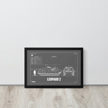 Load image into Gallery viewer, Leopard 2 Blueprint Framed Poster 12" x 18"