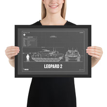Load image into Gallery viewer, Leopard 2 Blueprint Framed Poster 12&quot; x 18&quot;

