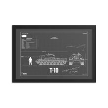 Load image into Gallery viewer, T-10 Blueprint Framed Poster 12" x 18"
