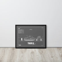Load image into Gallery viewer, Tiger II Blueprint Framed Poster 18&quot; x 24&quot;
