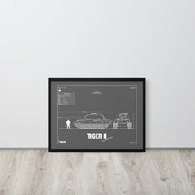 Load image into Gallery viewer, Tiger II Blueprint Framed Poster 18" x 24"