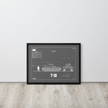 Load image into Gallery viewer, T-10 Blueprint Framed Poster 18" x 24"
