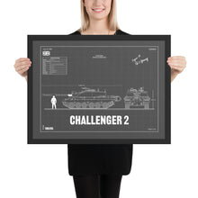 Load image into Gallery viewer, Challenger 2 Blueprint Framed Poster 18" x 24"