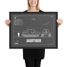 Load image into Gallery viewer, Jagdtiger Blueprint Framed Poster 18" x 24"