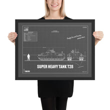Load image into Gallery viewer, Super Heavy Tank T28 Blueprint Framed Poster 18" x 24"