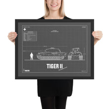Load image into Gallery viewer, Tiger II Blueprint Framed Poster 18" x 24"