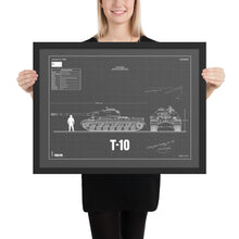 Load image into Gallery viewer, T-10 Blueprint Framed Poster 18" x 24"