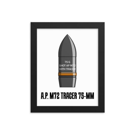 Framed 75 MM M72 AP Poster