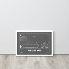Load image into Gallery viewer, Panzer VIII Maus Blueprint Framed Poster 12" x 18"