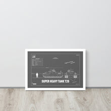 Load image into Gallery viewer, Super Heavy Tank T28 Blueprint Framed Poster 12" x 18"
