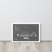 Load image into Gallery viewer, Tiger II Blueprint Framed Poster 12" x 18"