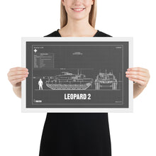Load image into Gallery viewer, Leopard 2 Blueprint Framed Poster 12&quot; x 18&quot;
