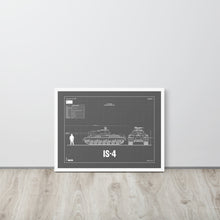 Load image into Gallery viewer, IS - 4 Blueprint Framed Poster 18" x 24"