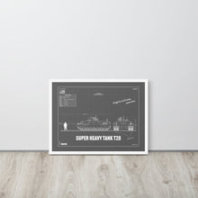 Load image into Gallery viewer, Super Heavy Tank T28 Blueprint Framed Poster 18" x 24"