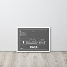 Load image into Gallery viewer, Tiger II Blueprint Framed Poster 18" x 24"