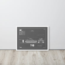 Load image into Gallery viewer, T-10 Blueprint Framed Poster 18" x 24"