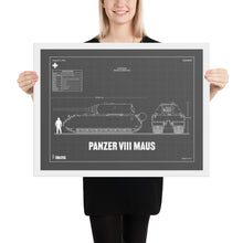 Load image into Gallery viewer, Panzer VIII Maus Blueprint Framed Poster 18" x 24"