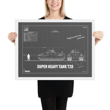 Load image into Gallery viewer, Super Heavy Tank T28 Blueprint Framed Poster 18&quot; x 24&quot;
