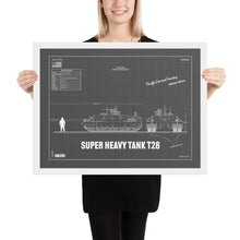 Load image into Gallery viewer, Super Heavy Tank T28 Blueprint Framed Poster 18" x 24"