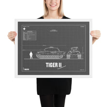 Load image into Gallery viewer, Tiger II Blueprint Framed Poster 18" x 24"