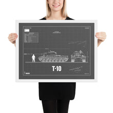 Load image into Gallery viewer, T-10 Blueprint Framed Poster 18" x 24"