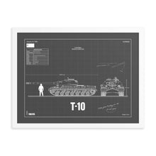 Load image into Gallery viewer, T-10 Blueprint Framed Poster 18" x 24"