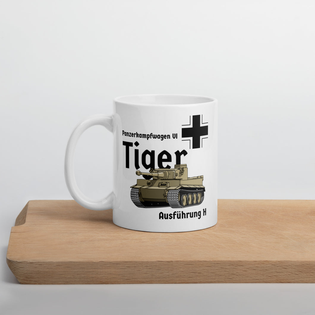 Tiger Tank White Glossy Mug