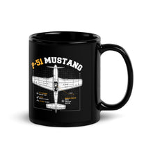 Load image into Gallery viewer, P-51 Mustang Black Glossy Mug
