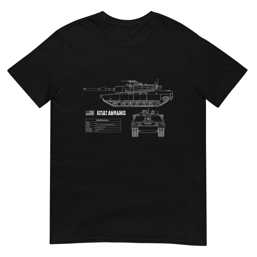 M1A1 Abrams Blueprint Short-Sleeve Unisex T-Shirt