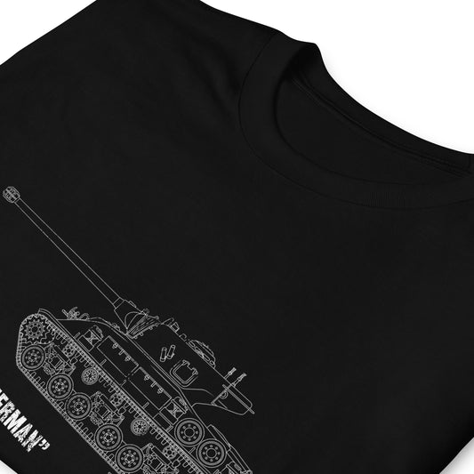 M-51 "Super Sherman" Tank Blueprint Short-Sleeve Unisex T-Shirt