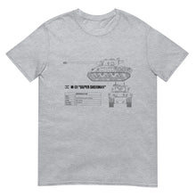 Load image into Gallery viewer, M-51 &quot;Super Sherman&quot; Tank Blueprint Short-Sleeve Unisex T-Shirt
