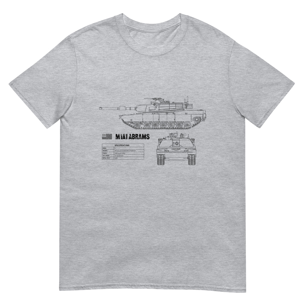 M1A1 Abrams Blueprint Short-Sleeve Unisex T-Shirt
