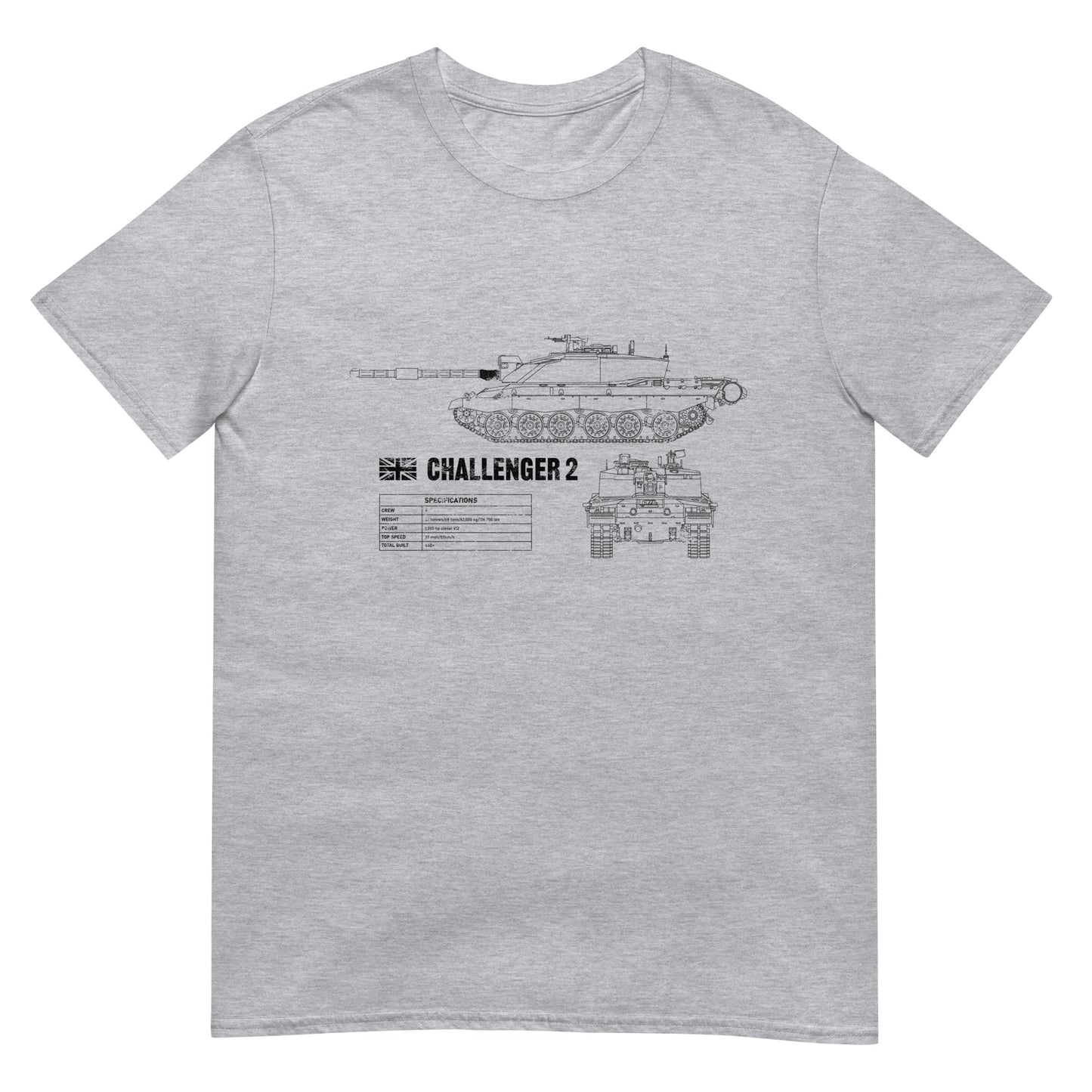 Challenger 2 Tank Blueprint Short-Sleeve Unisex T-Shirt