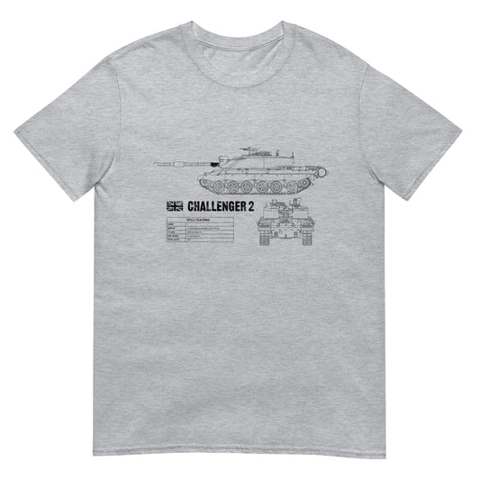 Challenger 2 Tank Blueprint Short-Sleeve Unisex T-Shirt
