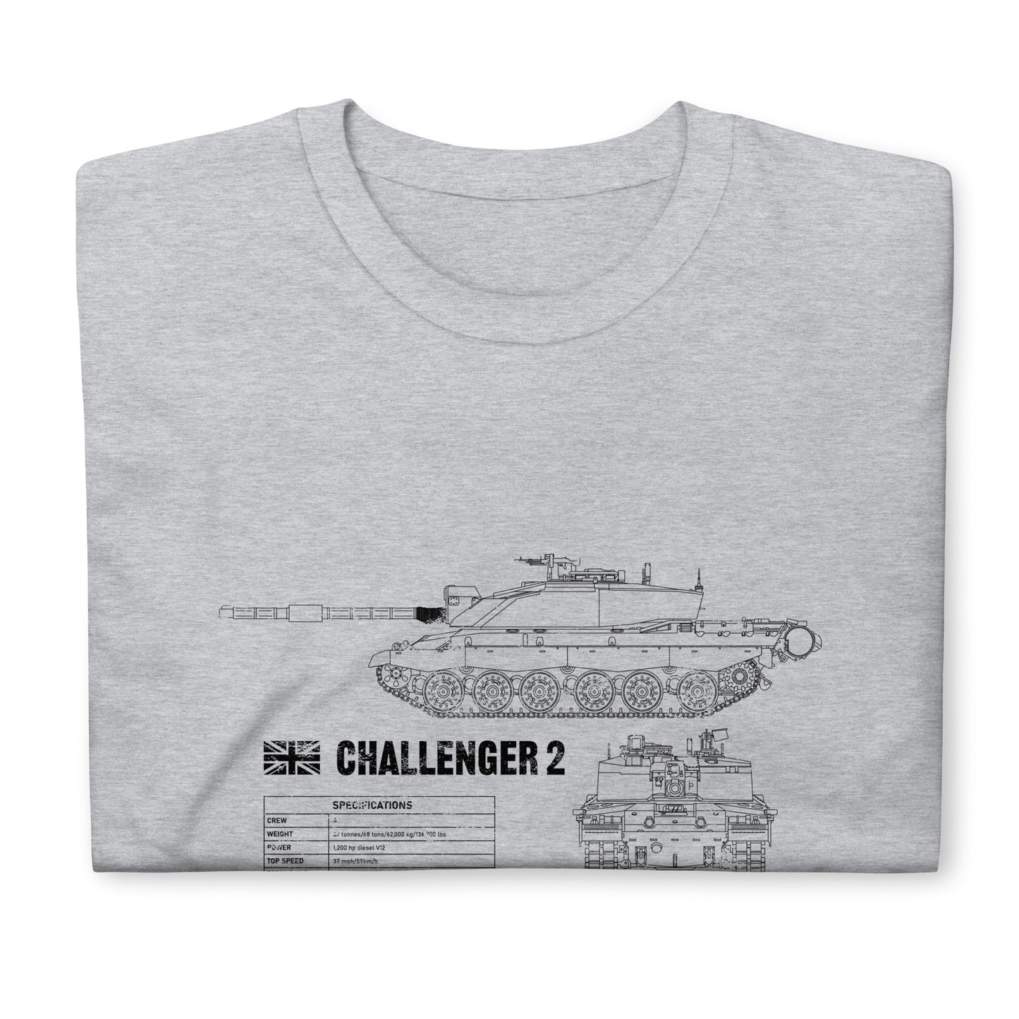 Challenger 2 Tank Blueprint Short-Sleeve Unisex T-Shirt