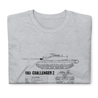 Challenger 2 Tank Blueprint Short-Sleeve Unisex T-Shirt