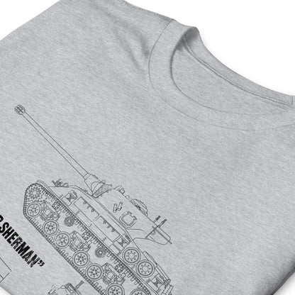 M-51 "Super Sherman" Tank Blueprint Short-Sleeve Unisex T-Shirt