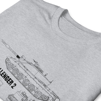 Challenger 2 Tank Blueprint Short-Sleeve Unisex T-Shirt