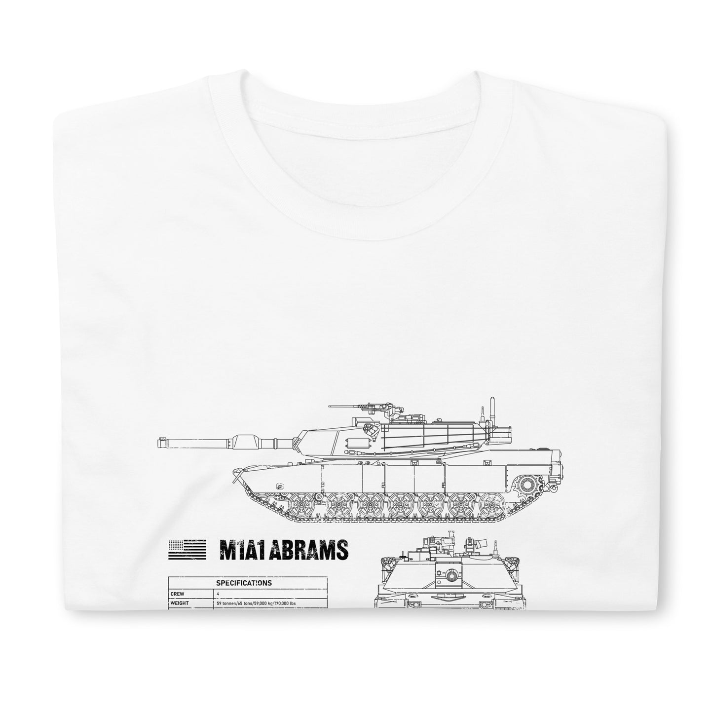 M1A1 Abrams Blueprint Short-Sleeve Unisex T-Shirt