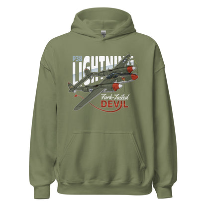 P-38 Lightning Aircraft Unisex Hoodie