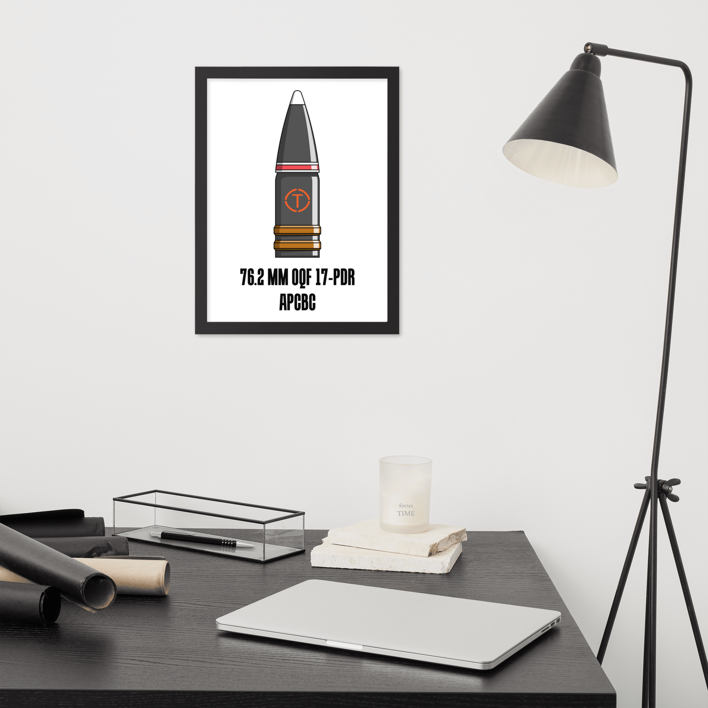 Framed 17 Pdr Round Poster