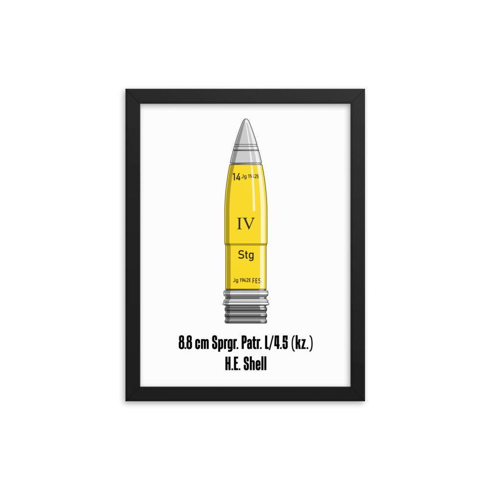 Framed 88 mm HE Shell Poster