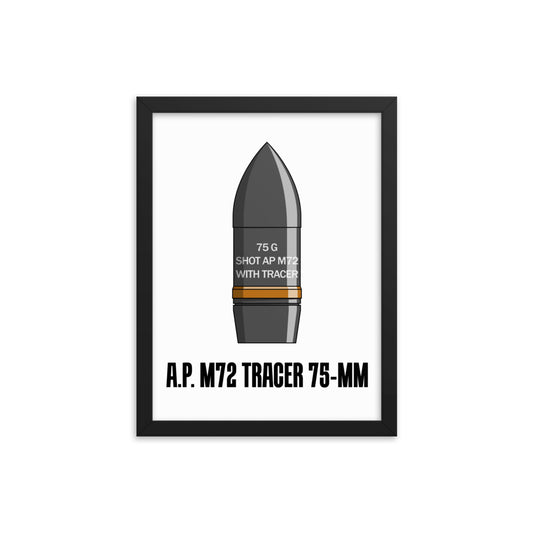 Framed 75 MM M72 AP Poster