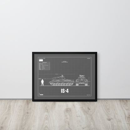 IS - 4 Blueprint Framed Poster 18" x 24"