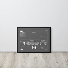 Load image into Gallery viewer, T-10 Blueprint Framed Poster 18&quot; x 24&quot;
